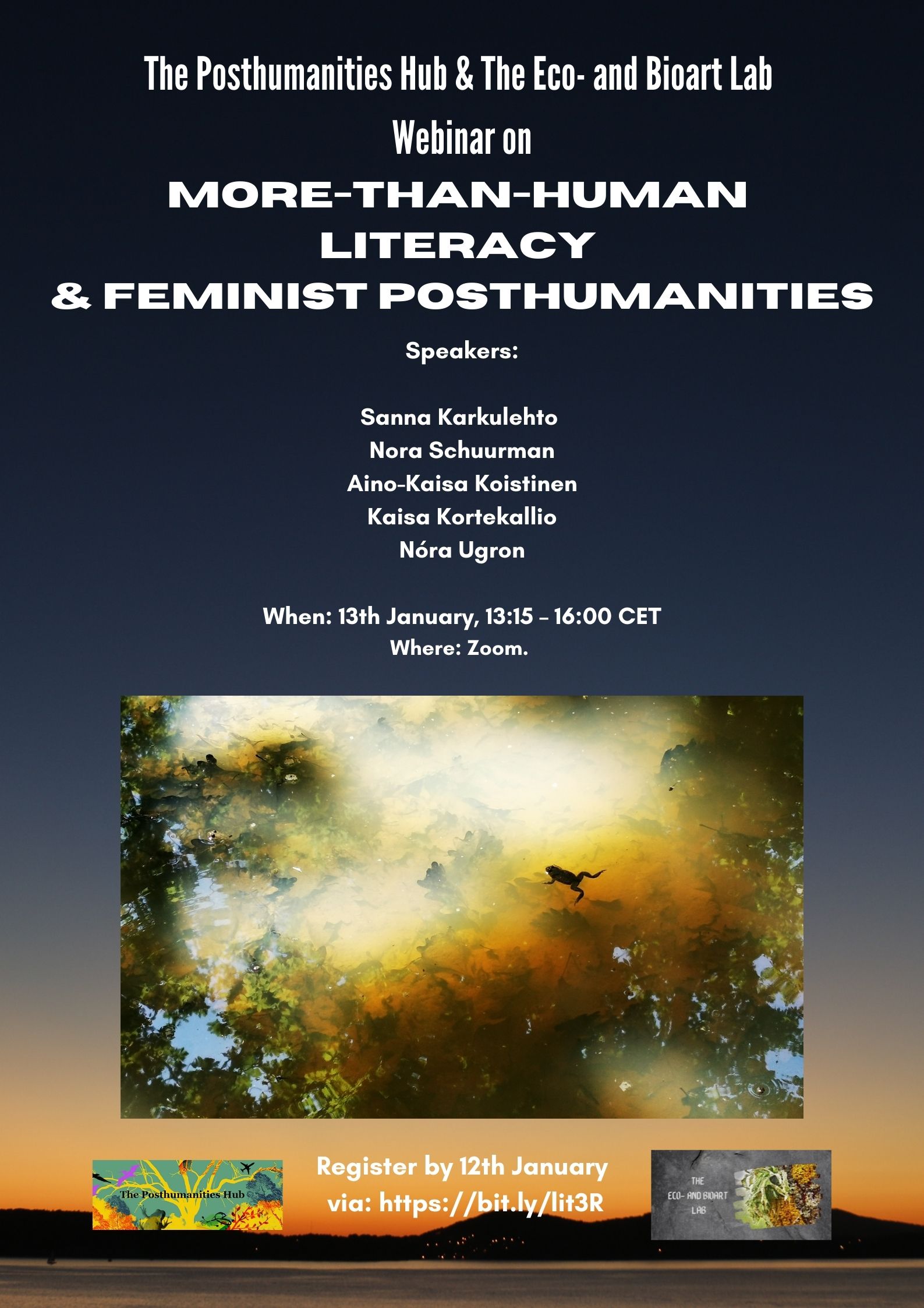 PH and EBL Webinar on ‘MORE-THAN-HUMAN LITERACY & FEMINIST POSTHUMANITIES’, 13th January 13.15-16 CET